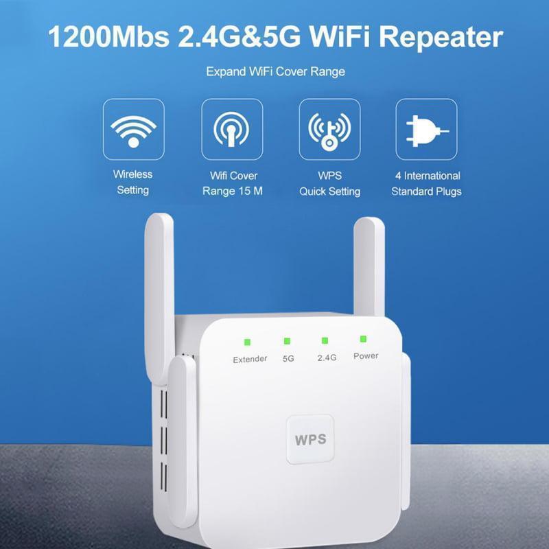 New Left wind 2.4G/5G Wireless WiFi Repeater WiFi Extender 1200Mbps Long Range Wifi Repeater Wi-Fi Signal Amplifier AC 2.4G/5Ghz EU US Plug